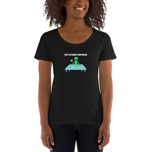 Flat Earth Alien Women's Scoopneck T-shirt