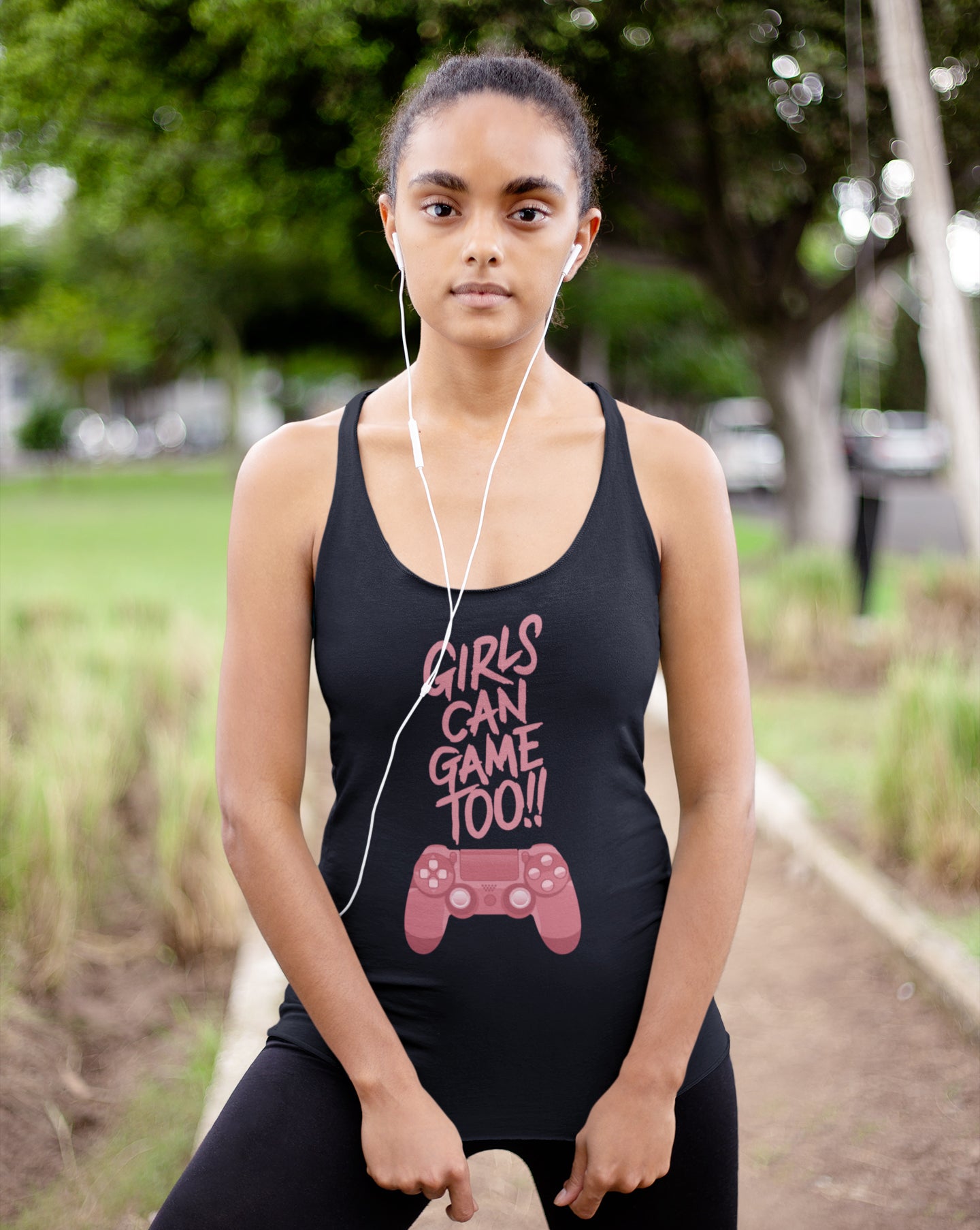 Girls Can Game Too Women's Racer-Back Tank-Top