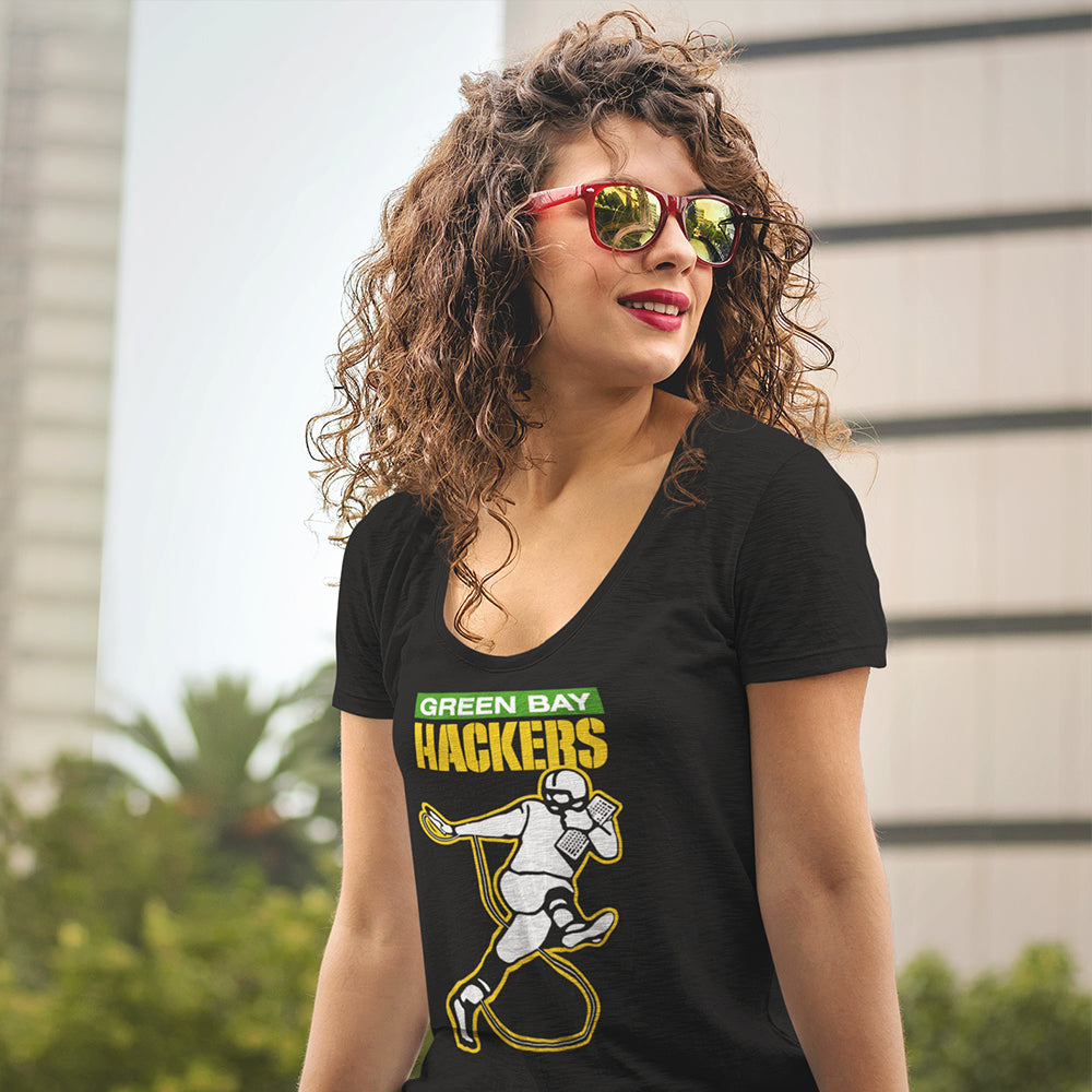 Green Bay Hackers Women's Sheer Scoopneck Tee