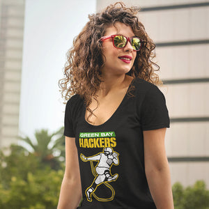 Green Bay Hackers Women's Sheer Scoopneck Tee