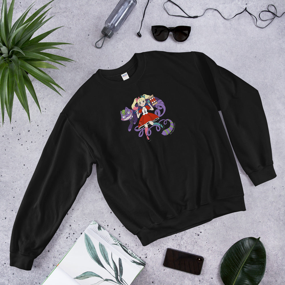 Harley Quinn and Joker in Wonderland Unisex Sweatshirts