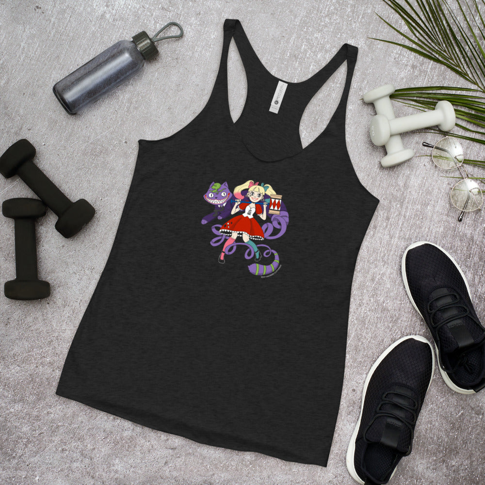 Harley Quinn and Joker in Wonderland Women's Racer-back Tank-top