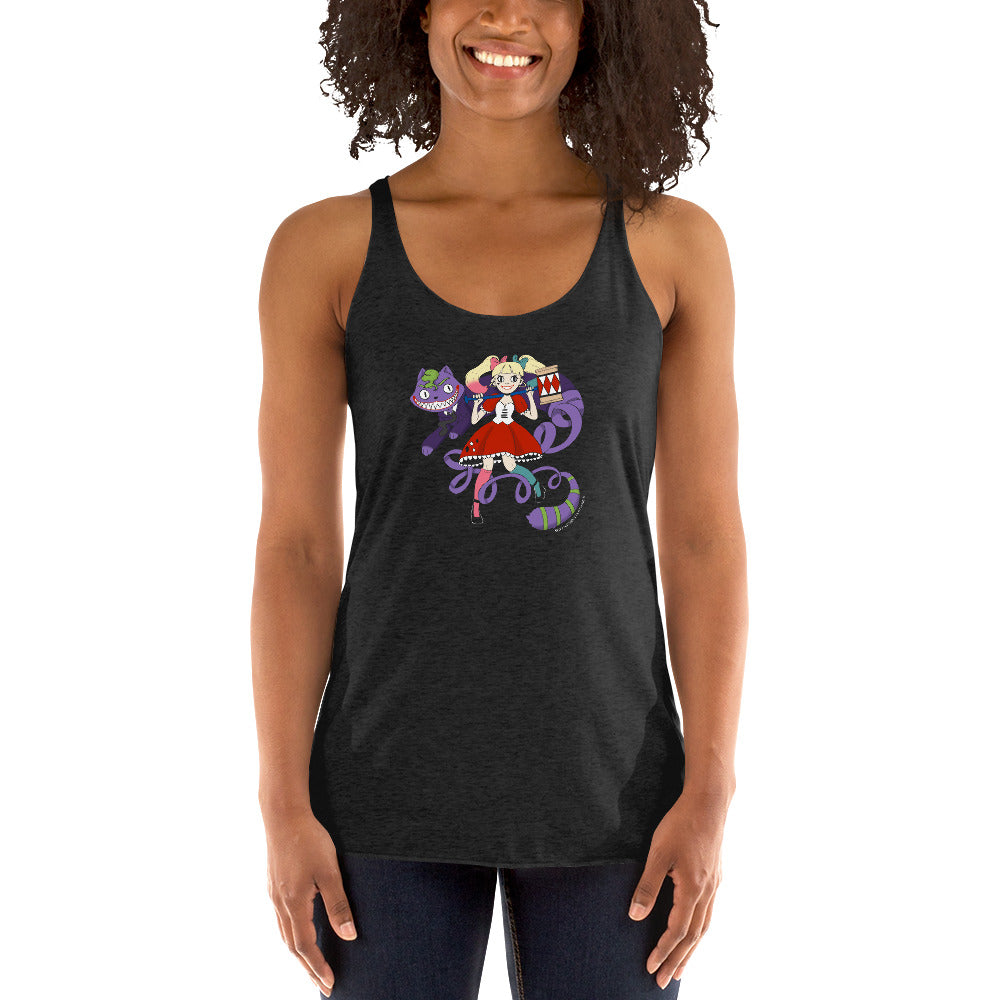 Harley Quinn and Joker in Wonderland Women's Racer-back Tank-top