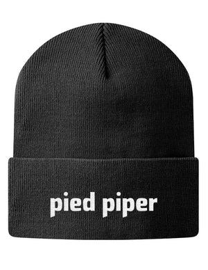 Knit Beanie - Pied Piper Logo Beanie Hat from the TV Series Silicon Valley on HBO Black - 1