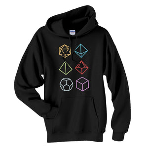 Multi-Sided RPG Gamer Dice Icons Unisex Hoodie