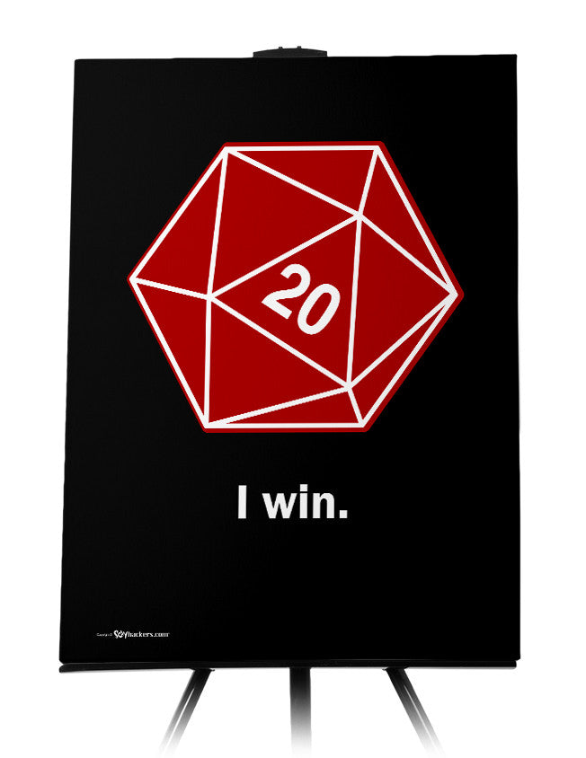 I Win D20 Dice Canvas