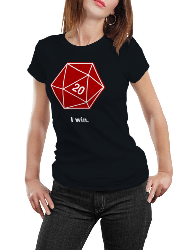 I Win D20 Dice Unisex T-Shirt by Sexy Hackers