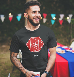 I Win D20 Dice Unisex T-Shirt by Sexy Hackers
