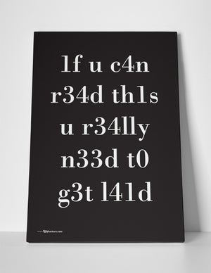 If You Can Read This Leet Speak 1337 Ironic Canvas