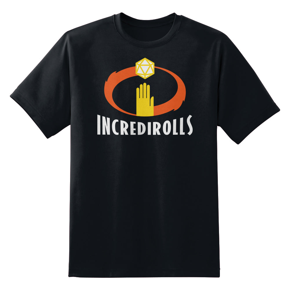 Incredirolls Black RPG Parody Unisex T-Shirt by Sexy Hackers