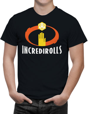 Incredirolls Black RPG Parody Unisex T-Shirt by Sexy Hackers