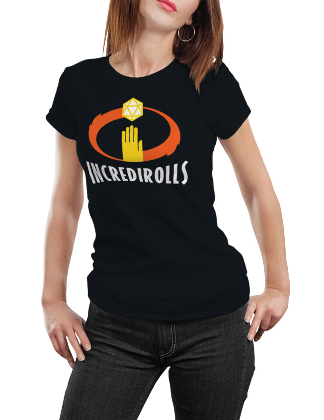 Incredirolls Black RPG Parody Unisex T-Shirt by Sexy Hackers