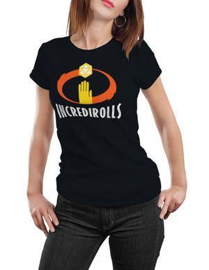 Incredirolls Black RPG Parody Unisex T-Shirt by Sexy Hackers
