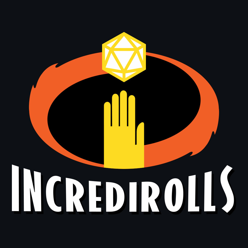 Incredirolls Black RPG Parody Unisex T-Shirt by Sexy Hackers