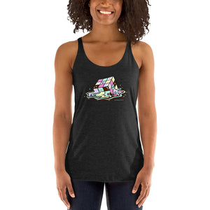Kawaii Melting Rubix Cube Women's Racer-back Tank-top