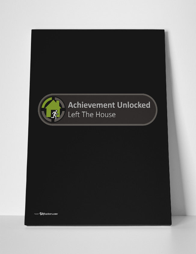 X-Box Achievement Unlocked Left the House Canvas