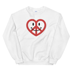 White Love Peace and Happiness Unisex Sweatshirts
