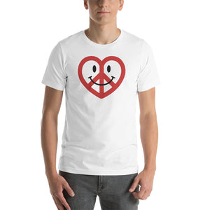 White Love Peace and Happiness Unisex T-shirt