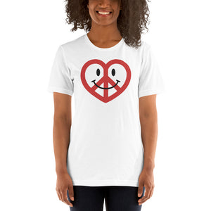 White Love Peace and Happiness Unisex T-shirt