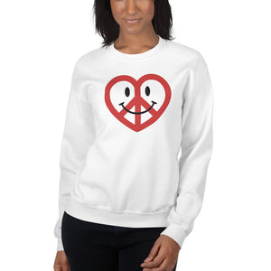White Love Peace and Happiness Unisex Sweatshirts
