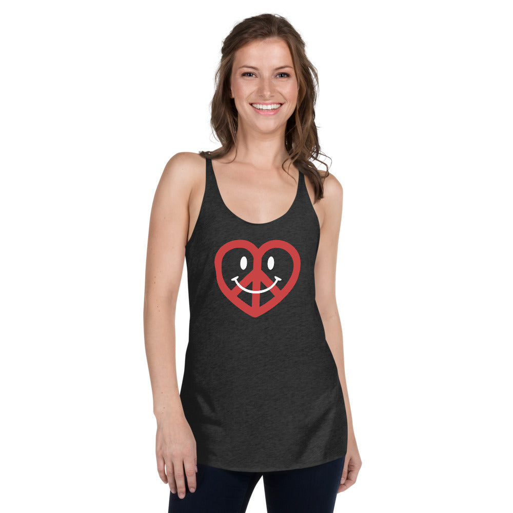 Love, Peace, & Happiness Women's Racer-back Tank-top