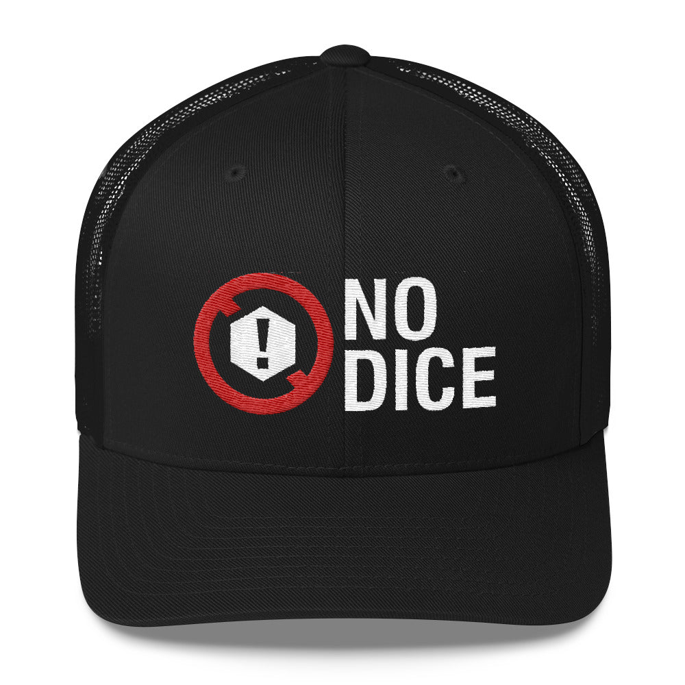 No Dice Logo Embroidered Retro Mesh-Back Trucker Hat