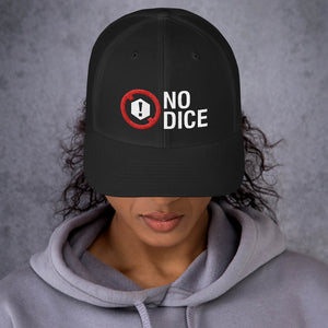 No Dice Logo Embroidered Retro Mesh-Back Trucker Hat