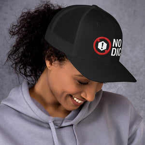 No Dice Logo Embroidered Retro Mesh-Back Trucker Hat