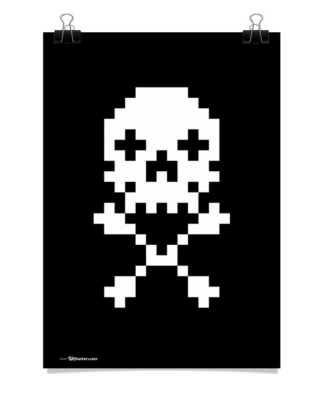 Poster - 8 Bit Skull  - 1