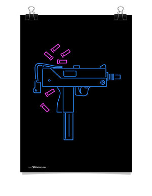 Poster - Neon UZI 24x36 / Poster - 1