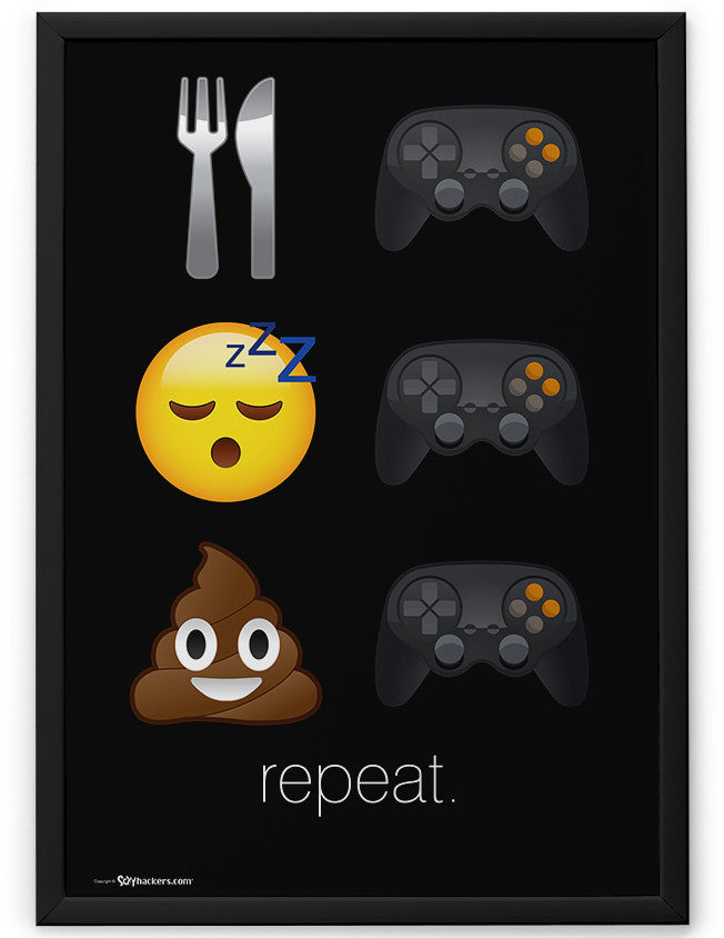 Poster - Eat Game. Sleep Game. Poop Game. Repeat.  - 2
