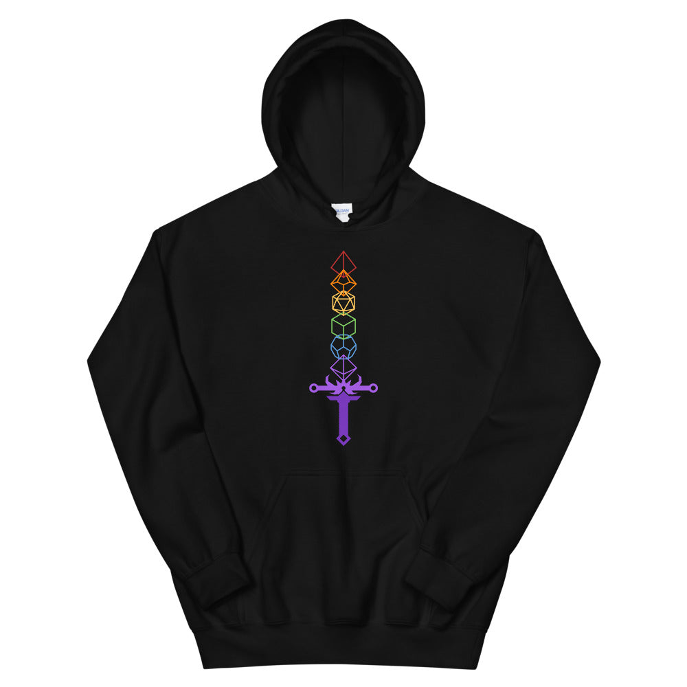 Rainbow Dice Sword Unisex Hoodies