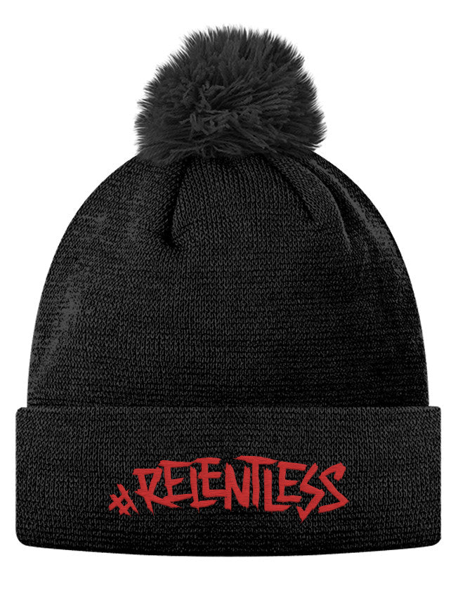 Pom Pom Knit Cap - #Relentless  - 1