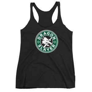 RPG Dragons Starbucks Logo Women's Racer-back Tank-top