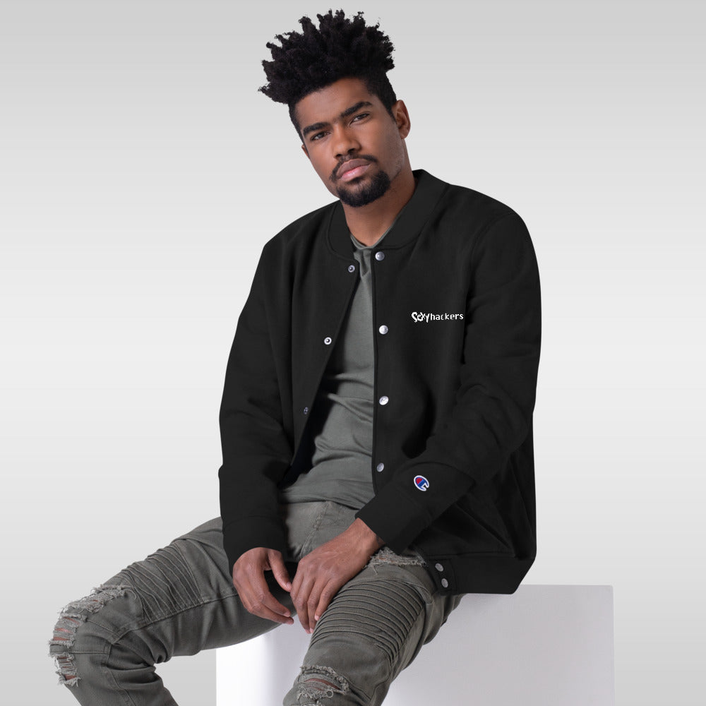 Sexy Hackers Text Logo Champion Bomber Jacket