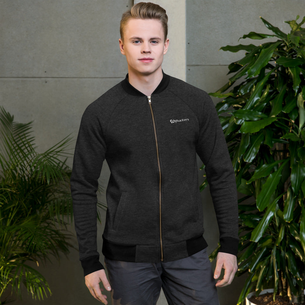 Sexy Hackers Letter Logo Embroidered Bomber Jacket