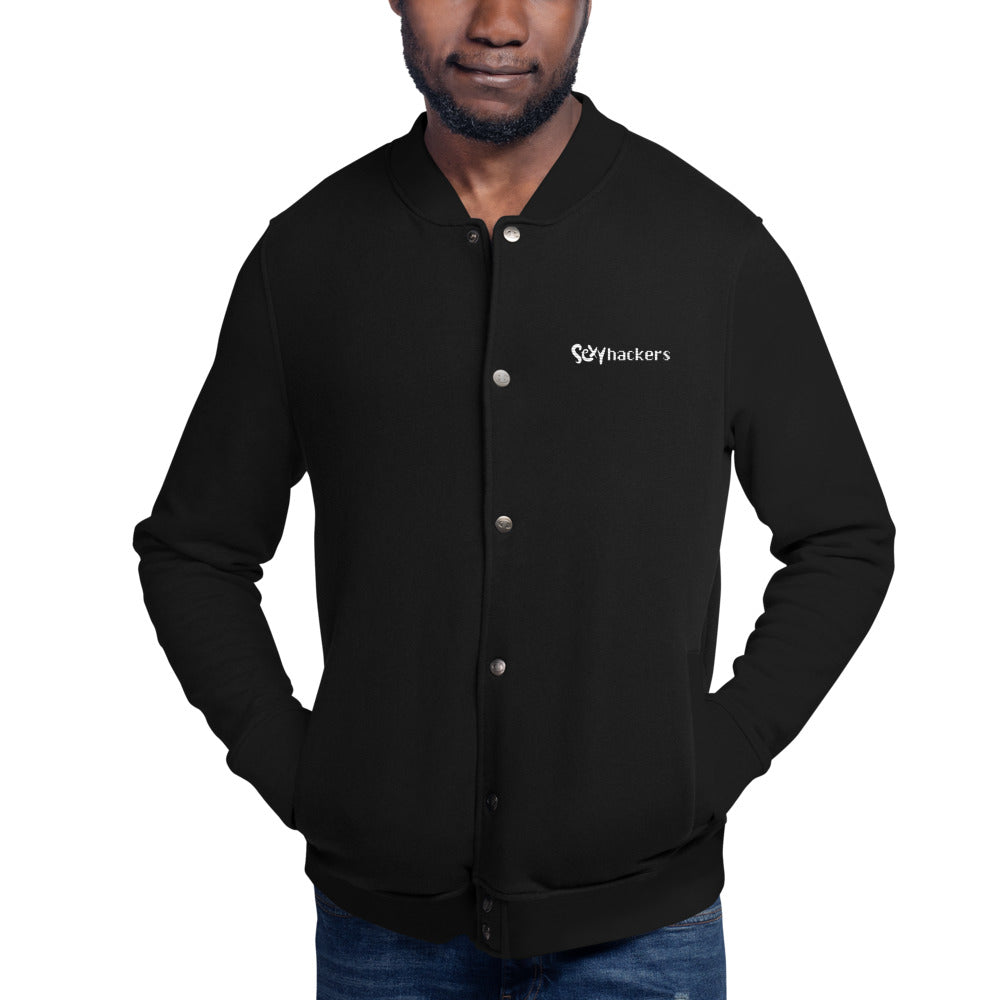 Sexy Hackers Text Logo Champion Bomber Jacket