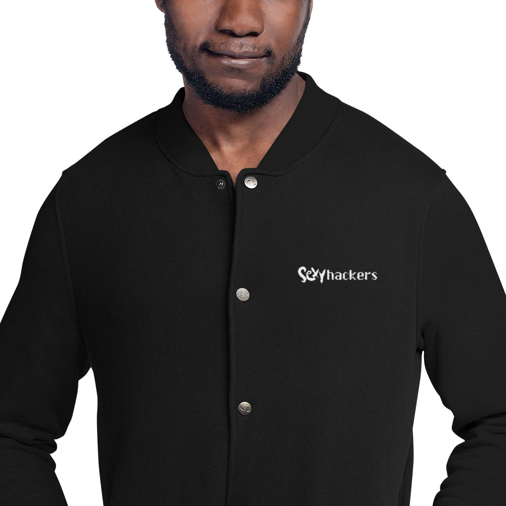 Sexy Hackers Text Logo Champion Bomber Jacket