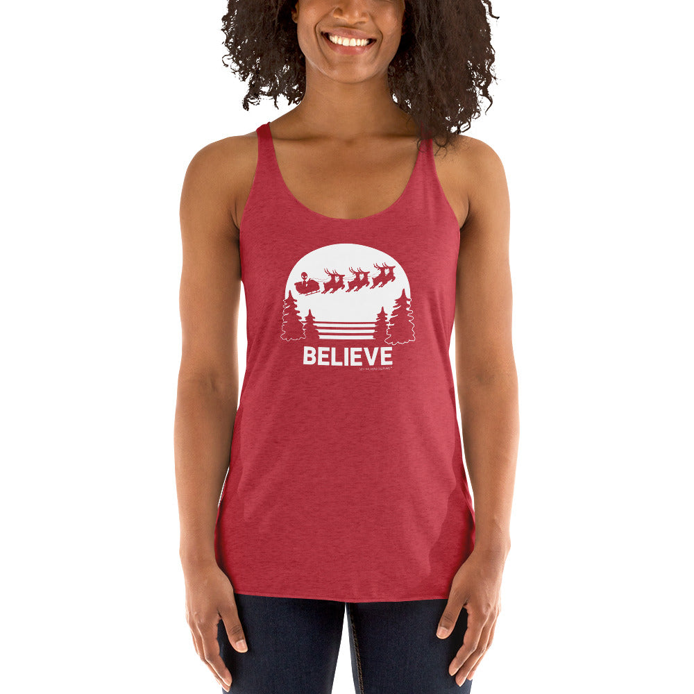 Santa Believe Women's Racer-back Tank-top