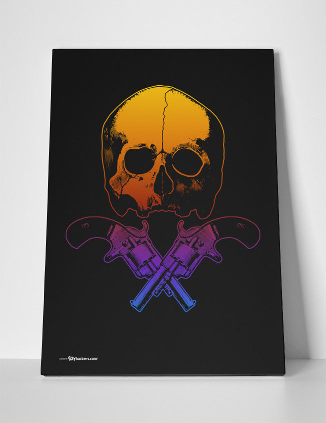 Canvas - Skull & Crossed Guns  - 3