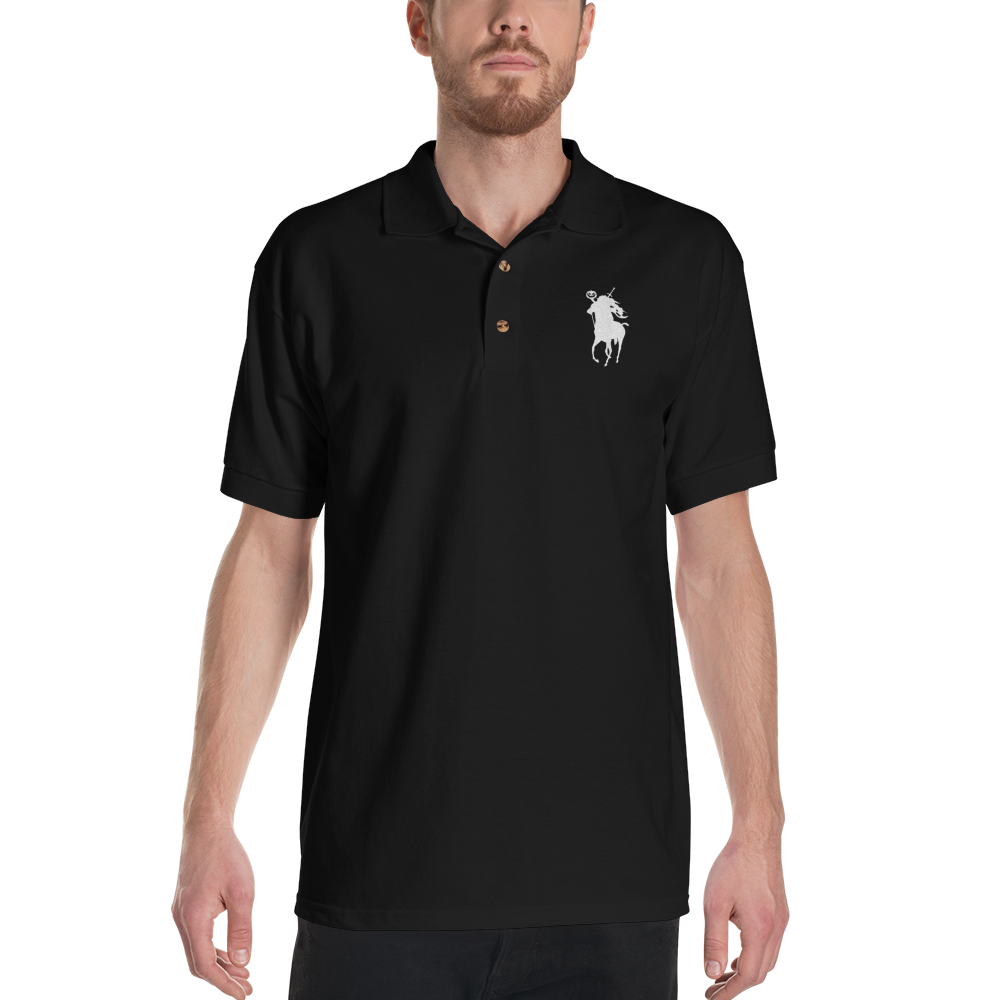 Sleepy Ralph Embroidered Headless Horseman Unisex Polo Shirt