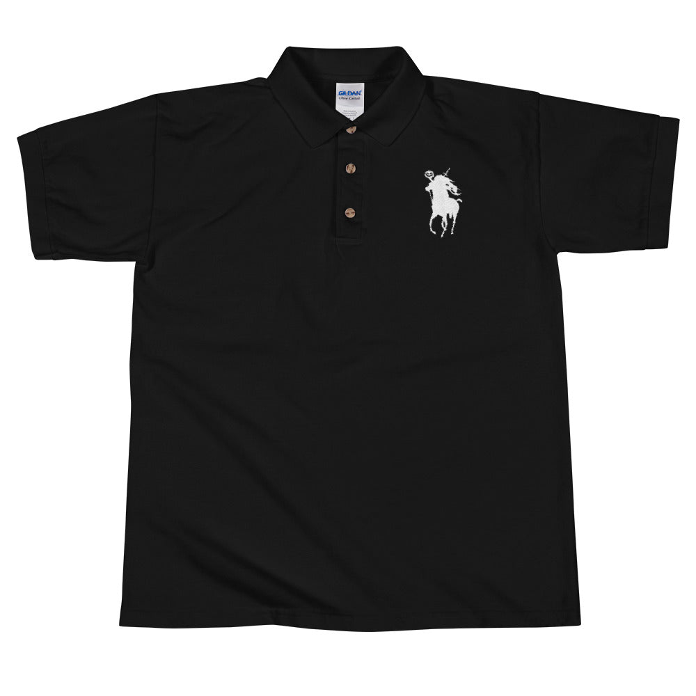 Sleepy Ralph Embroidered Headless Horseman Unisex Polo Shirt