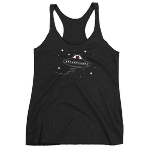 Space Ship Kitty Women's Racer-back Tank-top