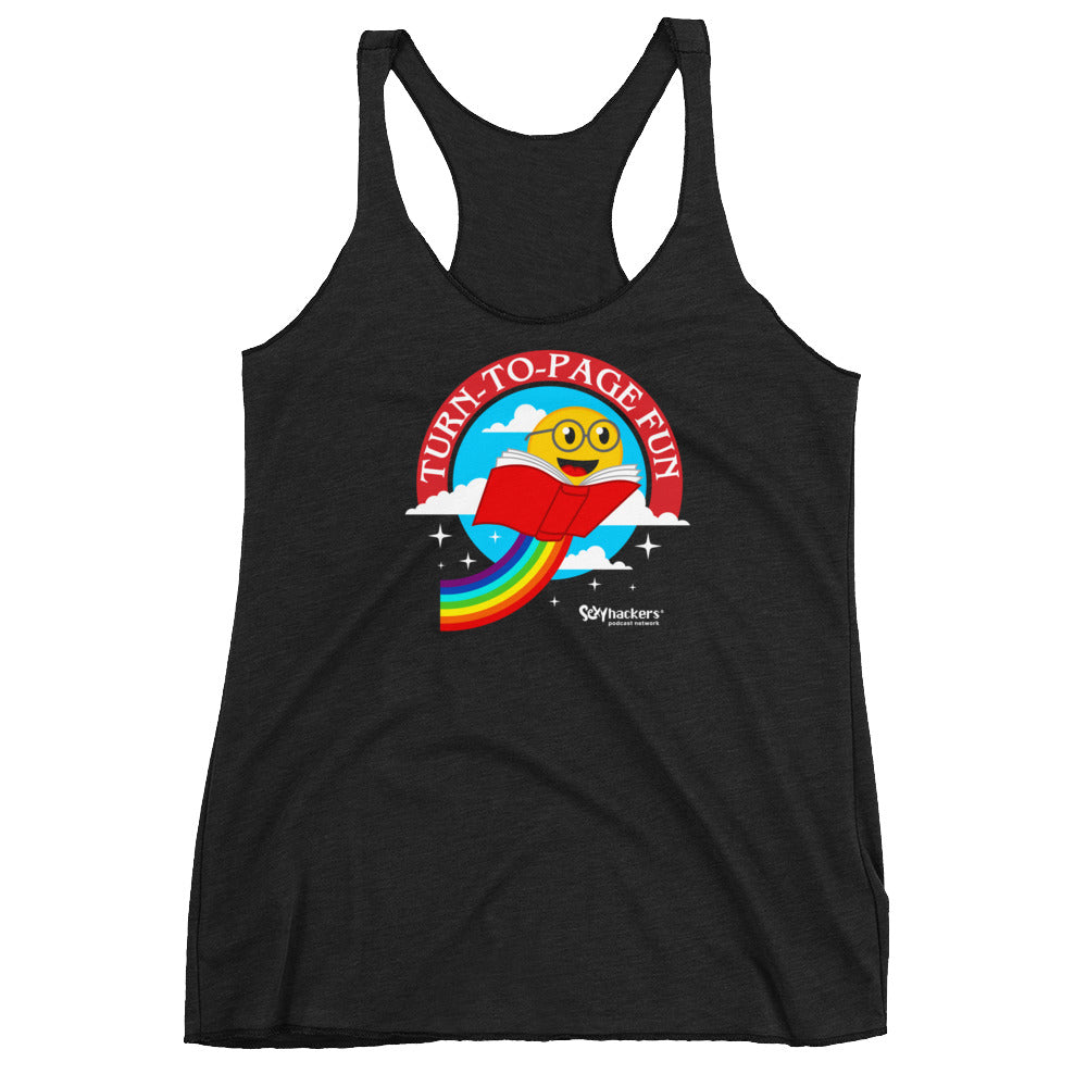 Turn-To-Page Fun Women's Racer-back Tank-top