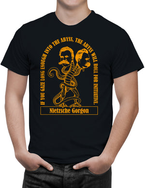 Nietzsche Gorgon Abyss Quote Unisex T-Shirt by Sexy Hackers