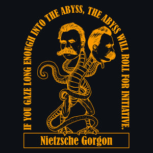 Nietzsche Gorgon Abyss Quote Unisex T-Shirt by Sexy Hackers