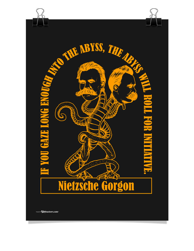 Nietzsche Gorgon Abyss Quote Poster