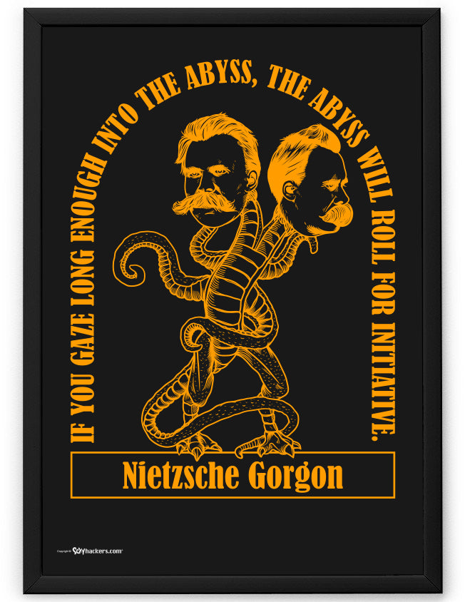 Nietzsche Gorgon Abyss Quote Poster
