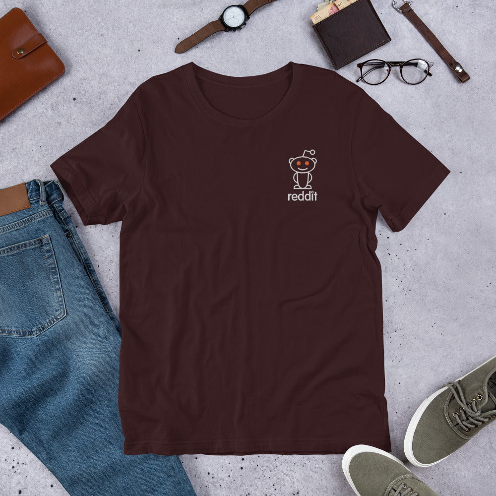Embroidery Reading Robot Robot Logo T-Shirt