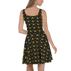 Patterned skater dress outlet
